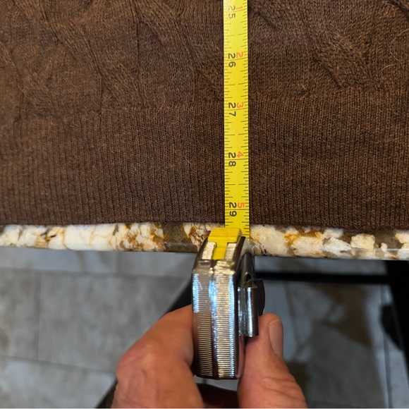 NWT Daniel Cremieux XL 100% Alpaca wool Beautiful Brown Cable pattern - Picture 5 of 5